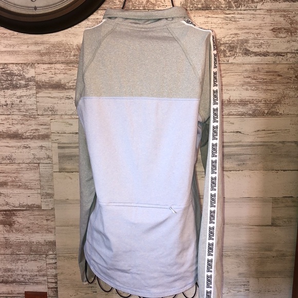 PINK VICTORIA’S SECRET pull over sweatshirt purple and gray quarter zip medium‌ - Picture 5 of 6